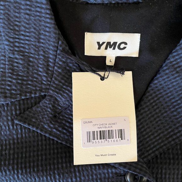 NWT YMC City Jacket Navy/Blue check - Picture 4 of 5